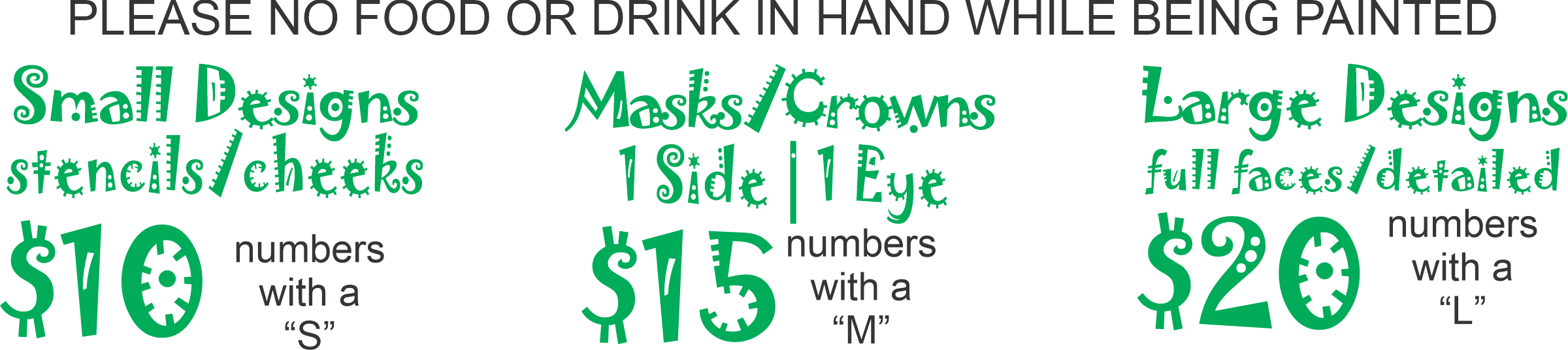 KC Face Painting pricing
